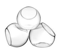 JECOMPRIS Set de 3 Pots de Fleurs Décoratifs en Verre Chic, Vase Hydroponique Créatif Rond pour Plantes, pour Fête Bureaux et Balcons