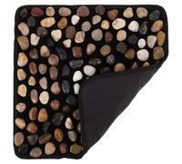 JECOMPRIS Tapis de Bain 40x40x2,5 Cm en Galets Naturels Antidérapant Motif Pierre, Résistant aux Taches Massage des Pieds pour Sols Hôtels