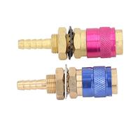Jectse Adaptateur de Gaz Refroidi à l'eau, Connecteur Rapide en Laiton avec Prise, Ensemble de Déconnexion Rapide Portable pour Torche de Soudage PTA DB MIG TIG (6MM)