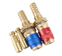 Jectse Adaptateur de Gaz Refroidi à l'eau, Connecteur Rapide en Laiton avec Prise, Ensemble de Déconnexion Rapide Portable pour Torche de Soudage PTA DB MIG TIG (10mm)