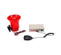 Jectse Alarme d'Avertissement de Voiture, Haut-Parleur 12 V 130 DB avec Amplificateurs, Système MIC et Lecteur de Carte, Klaxon de Sirène MP3 avec Son Personnalisable pour Avertissement de Véhicule