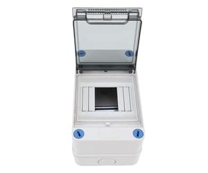 Jectse Boîte de Distribution 4 Voies Résistante aux Intempéries, sécurité Améliorée pour Circuits électriques Extérieurs, Chantier de Construction et Maison ABS, PC Bleu 1 Ensemble