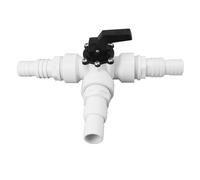 Jectse Électrovanne de Dérivation à 3 Voies pour Femelle de 1,25 ou 1,5 | Construction en PVC ABS, raccordement à trois tuyaux, rotation du robinet à bille, commande au volant, système d\'eau de
