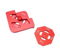 Jectse Ensemble de Gabarits de Rayon d'angle Rond pour le Travail du Bois en Alliage d'aluminium, Gabarit de Gabarit de Rayon de Routeur avec Tailles R15 R20 R25 R30 T15 T20 T25 T30 pour Routeur à