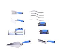 Jectse Ensemble d'Outils à Main de Maçonnerie, Truelle d'angle Extérieur et Intérieur, Dégauchisseuse de Brique, Outils de Maçonnerie de Jointoiement, Truelle Crantée pour Mastic