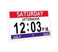 Jectse Horloge Intelligente Numérique de 10 Pouces, Grand Réveil du Calendrier D'affichage avec 12 Rappels D'alarme, Réglage Automatique de la luminosité, Grandes Polices de Police
