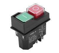 Jectse Interrupteur à Bouton-poussoir électromagnétique Industriel, Interrupteur à Bouton-poussoir d'arrêt d'urgence étanche à 4 Broches 16A pour Panneau électrique, Outil électrique