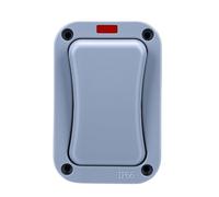 Jectse Interrupteur d'éclairage Extérieur, 20A IP66 étanche 1 Bouton, Interrupteur Extérieur à Double Commande avec Voyant d'alimentation pour Pelouse, Balcon, Cour, Terrasse