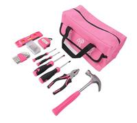 Jectse Kit d'Outils de Réparation à Domicile, Ensemble Complet d'Outils à Main avec clé à Marteau, Boîte à Outils Portable Rose, Kit 'Outils à Domicile pour Femmes Débutants Bricolage (18 pcs)