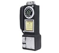 Jectse Ornement de Téléphone Mural de Style Vintage | Décoration de Téléphone Filaire Innovante pour café (Black)