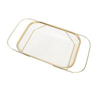 Jectse Passoire de Sur-évier, Acier Inoxydable Extensible (GOLD) | Panier passoire à mailles fines avec poignées, conception rectangulaire pour évier de cuisine, égouttage des légumes et des
