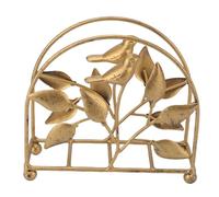 Jectse Porte-serviettes en Métal avec Motif D'oiseau Rustique, doré