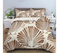 JEDTAKCT Coquillage Océan Housse De Couette Réversible pour Chambre d'enfant 2 Personne 200X200Cm Crème Esthétique Japonaise Parure De Lit en Doux Microfibre pour Junior, Bas Âge, Bébé