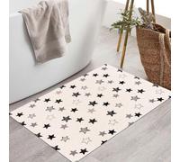 JEDTAKCT Tapis Entree Interieur Graffiti D'Étoile Mignonne 45X75Cm Antidérapant | Paillasson Étoile Noire Simple Crème Lavable, Tapis De Porte Doux pour Couloir Cuisine Descente De Lit