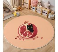 JEDTAKCT Tapis Rond Lavable Antidérapant Affiche Amusante Chat Noir