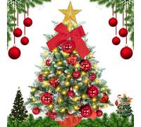 JEDWKFA Sapin de Noel Lumineux LED, 60 CM Sapin de Noel, Mini Sapin de Noël, Sapin Noel Artificiel, Sapin de Noël Décoré, pour Décoration de Table de Fête de Vacances, Décoration de Noël