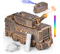 Jeebel Diffuseur d'Arômes pour Huiles Essentielles - Diffuseur à Canon | Effet Flamme LED Coloré, Télécommande, Adaptateur Secteur - 300ml Mini Humidificateur pour Aromathérapie de Chambre Bureau