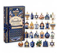 Jeeeun 24-Day Hanukkah Advent Calendar with 24 Plastic Ornaments (#A) | Numbered compartments turn each day into a small reveal and seasonal decorating moment