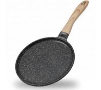 JEETEE Poêle à Crêpes 24 cm Antiadhésive Induction Effet Granit Sans PFOA | Crêpière Tous Feux, Cuisson Saine pour Pancake, Galette, Tortilla, Blinis, Nettoyage Facile, Manche Ergonomique