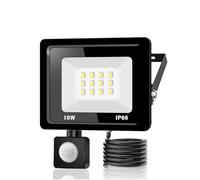 Jefedana 1PACK - Projecteur LED détecteur de mouvement 10W,1000LM Projecteur LED Exterieur Avec Detecteur Blanc Chaud(3000K) Imperméable IP66 pour garage couloir