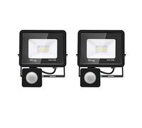 Jefedana 2PACK - 10W Projecteur LED détecteur de mouvement,Blanc Froid (6000K) 1000LM Exterieur Avec Detecteur Imperméable IP66 sécurité pour, garage, couloir
