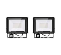 Jefedana 2PACK - Projecteur LED détecteur de mouvement 100W,10000LM Exterieur Avec Detecteur Blanc Chaud(3000K) Imperméable IP66 sécurité pour, garage, couloir XPGGY-100W
