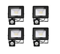 Jefedana 4PACK - 20W Projecteur LED détecteur de mouvement,Blanc Froid (6000K) 2000LM Exterieur Avec Detecteur Imperméable IP66 sécurité pour, garage, couloir
