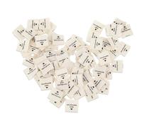 Jeffdad Lot de 100 étiquettes à coudre pour articles faits à la main avec inscription Love en relief à coudre sur vêtements pour loisirs créatifs, tricot, crochet, couture (blanc cassé)