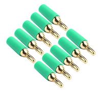 Jeffergarden 10 Pièces Fiche Banane 2,5 Mm Connecteur Mâle à Souder en Laiton plaqué Or avec Conception Antidéflagrante pour Prise Banane Prise de Panneau à Ressort Intérieur (Green)