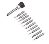 Jeffergarden 10 Pièces Jeu de Pointes de Fer à Souder en Acier Inoxydable 900M Série T Pointes de Remplacement avec Manchon de Retenue 6.5cm pour 936 937 938 969 8586 852D Réparation électronique
