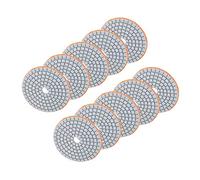 Jeffergarden 10 Pièces Tampons de Disques Abrasifs de 3 Pouces pour Polir le Support de Polissage Tampons de Meulage 300 Humide et Sec avec Trous d'entrée d'eau pour Granit Marbre Béton Pierre