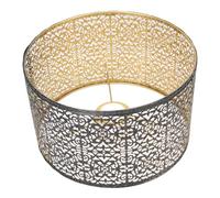 Jeffergarden Abat-jour en Métal, Abat-jour Cylindrique Creux en Fer, E14 E27 Double Usage 25 Cm X 16 Cm, Processus de Gravure en or Noir, pour Lampe de Sol de Plafond Mural de Table dans le Bureau