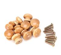 Jeffergarden Bouton En Bois Naturel Ronde Champignon Cabinet Bouton De Tiroir Meubles 10 Pcs Tirer la Poignée Armoire Placard Bouton De Porte Maison Chambre Garde-Robe(L 33MM)