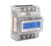 Jeffergarden Compteur D'énergie triphasé, 4 Fils, 10 à 100 A, 230/400 Vac | Compteur Numérique LCD, Boîtier PC Ignifuge, Montage sur Rail DIN 35 Mm, Usage Industriel et Bureautique