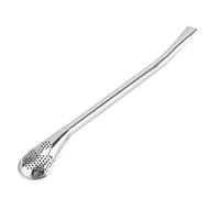 Jeffergarden Cuillère à Pailles en Acier Inoxydable 2 en 1, Paille à Boire en Métal Réutilisable avec Filtre pour Cocktails, Limonade, Smoothies, café (Grande taille 18cm)