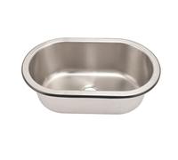 Jeffergarden Évier de Cuisine à Cuve Unique, évier Ovale en Acier Inoxydable 304, 13,6 X 8 X 5,2 Pouces, Finition Brossée, Trou de Vidange de 40 Mm, Lavabo encastré pour Camping-car, Bateau,