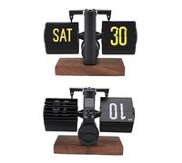 Jeffergarden Horloge de Bureau Rétro Automatique, Horloge Mécanique en Acier Inoxydable 304 avec Grands Chiffres, Affichage alimenté par Batterie de 12 Heures pour la Maison, Le Bureau, Le Salon, la