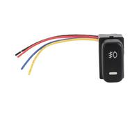 Jeffergarden Interrupteur de Feu Antibrouillard, 12V 4 Pôles Voyant Jaune | Commande de bouton de tableau de bord, acheminement de câble de 14 cm pour une utilisation en cabine, câblage de connexion