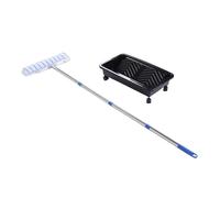 Jeffergarden Kit de Rouleaux à Peinture de 18 Pouces, Outils de Peinture en Polyester en Acier Inoxydable ABS avec Plateau et Poteau d'extension, Plateau de 23,82 X 13,98 Pouces, pour Application