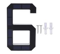 Jeffergarden Numéro de Maison Solaire 9 Pouces, Signe D'adresse Extérieure, étanche, Détection Automatique, Lumière LED, Numéro 6 éclairé pour Mur Extérieur