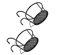 Jeffergarden Panier à Plantes Suspendu Balustrade en Fer Support de Pot de Fleur 2 Pièces 29 X 22 X 16,5 Cm pour Patio Balcon Porche Utilisation Intérieure et Extérieure Affichage de Pot Simple