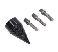 Jeffergarden Perceuse Fendeuse de Bûches Électrique 3PCS Queues Amovibles | Foret séparateur de bûches de bois de chauffage électrique, 3 pièces, tiges amovibles, tige hexagonale ronde, séparateur de