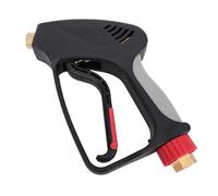 Jeffergarden Pistolet de Nettoyeur Haute Pression en Acier Inoxydable, Pulvérisateur Court 5000 PSI avec 5 Buses, Connecteur Rapide 3 8 Pouces, Adaptateur M22 14 Mm pour Lavage de Voiture, Patio,