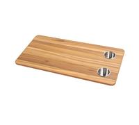 Jeffergarden Plateau de Table pour Camping-Car, Bateau en Bois Massif 80 X 40 Cm avec 2 Porte-gobelets en Acier Inoxydable, Finition Réversible en Acajou Noir pour Camping-Car, Yacht, Salle à Manger