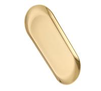 Jeffergarden Plateau Ovale, Plateau de Service en Acier Inoxydable 201 avec Fond Antidérapant, Plaque de Rangement Décorative Résistante aux Hautes Températures pour Cuisine, Salle de Bain, vanité,