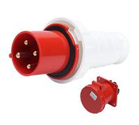 Jeffergarden Prise Industrielle, 63A 4 Broches IP67 triphasé 380-415V | Connecteur D'alimentation, Coque en Polypropylène, Contacts en Cuivre, Joint en Caoutchouc, Connexion de Fil Extérieure,