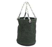 Jeffergarden Seau à Outils en Toile Seau de Rangement en Toile de Cire Sèche 40 X 30 Cm Fond en Plastique Charge de 30 Kg Poignée en Corde Pliable pour les Travailleurs de l'entretien de la (GREEN)