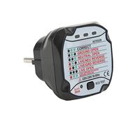 Jeffergarden Testeur de Prise pour Test de Fuite et de Défaut de Terre | Boîtier PC, Détecteur de Prise, Usage Domestique et de Bureau, Usage en Usine, Affichage de L'état de Connexion, Bouton de