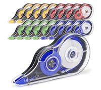 JEFURE 16 Pièces Ruban Correcteurs, 12m x 5mm Correcteur Blanc, Mini Souris Correcteur Blanc Avec Housse de Protection et Collant Roller, Correction Tapes Idéal pour l'École et le Bureau(4 Couleurs)