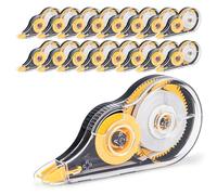 JEFURE 16 Pièces Ruban Correcteurs, 12m x 5mm Correcteur Blanc, Mini Souris Correcteur Blanc Avec Housse de Protection et Collant Roller, Correction Tapes Idéal pour l'École et le Bureau(Jaune)